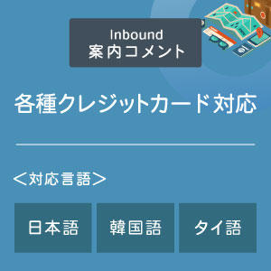 各種クレジットカード対応案内コメント （インバウンド向け）（日韓タイ）